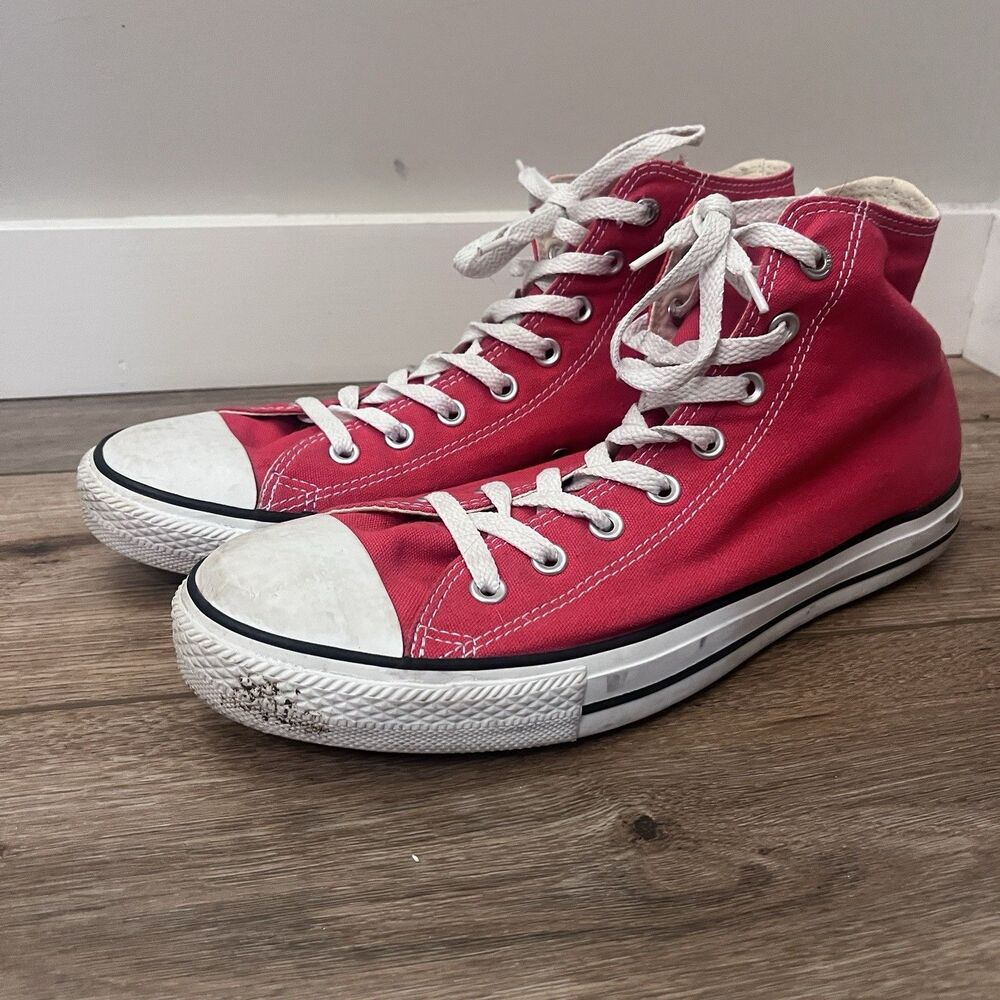 Converse All-Stars Red Chuck Taylor High Top Canvas Sneakers X9621 Size Men's 12